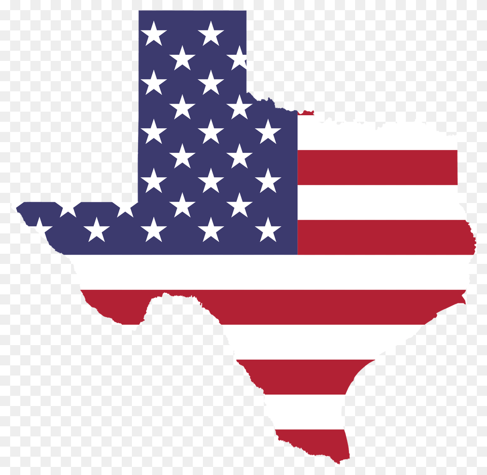 Texas American Flag Map No Stroke Clipart, American Flag Png Image