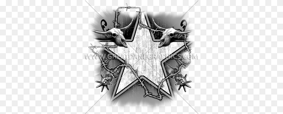 Texas Barbed Wire Background Texas Star With Barbed Wire, Emblem, Symbol Free Png Download