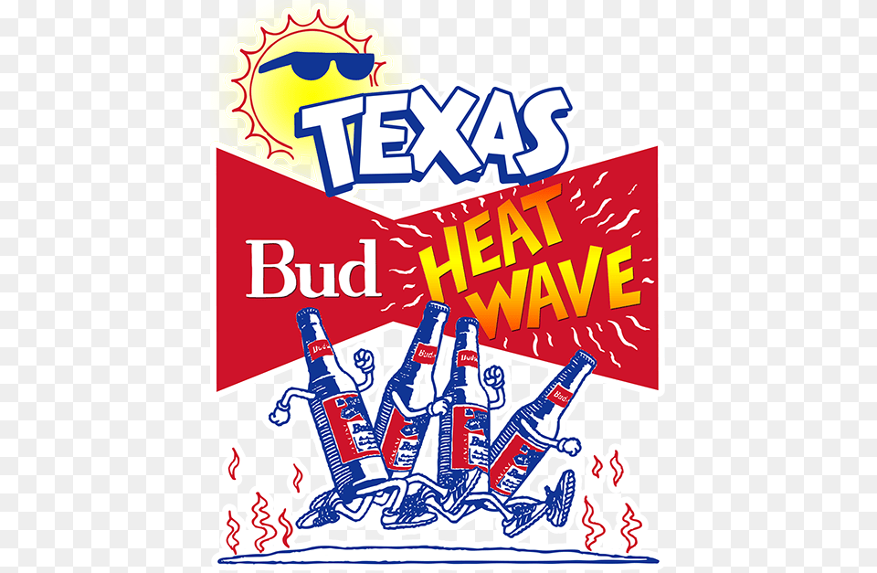 Texas Bud Heat Wave 5 Mile5k Run Review Poster, Advertisement, Alcohol, Beer, Beverage Png Image