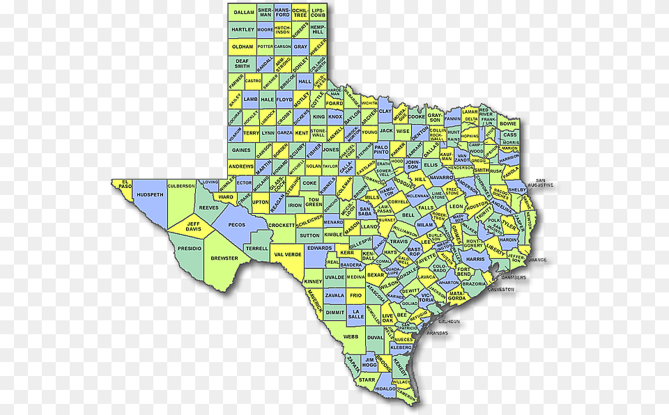 Texas County Map Counties Texas, Chart, Plot, Atlas, Diagram Png Image