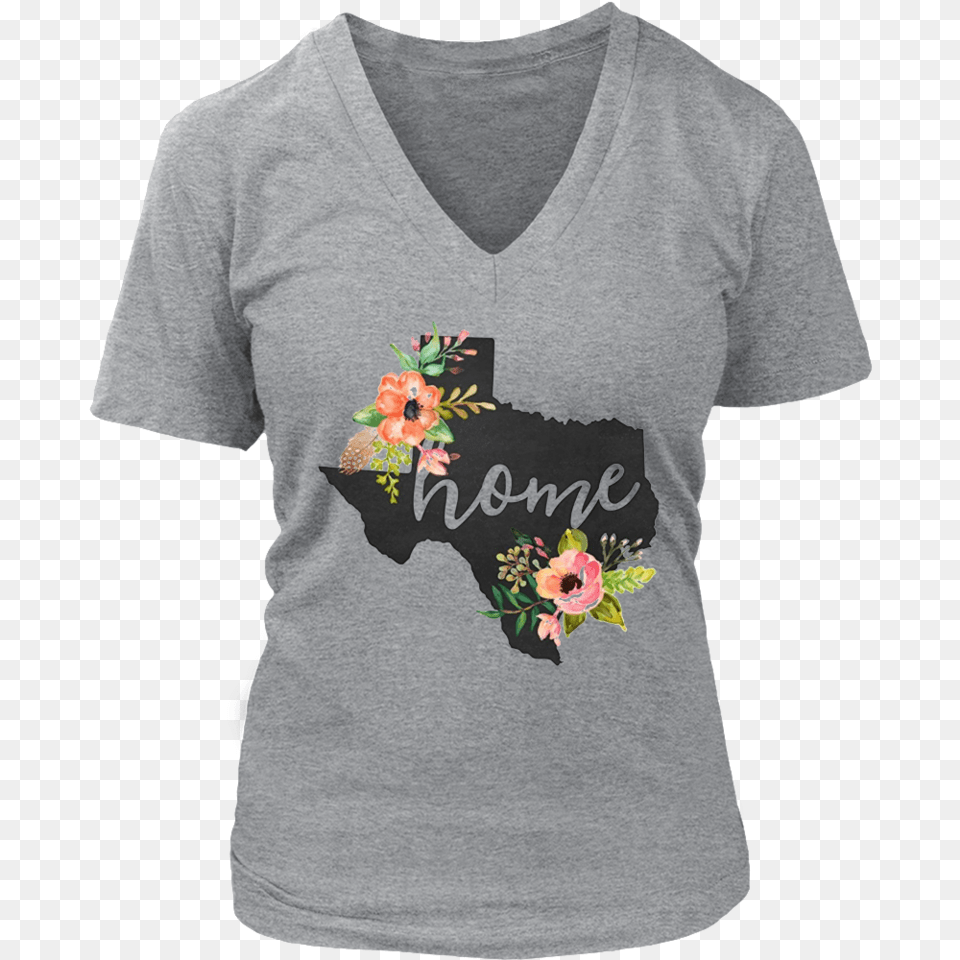 Texas Home Chalkboard Watercolor Flowers State T Shirt T Shirt, Clothing, T-shirt, Pattern, Adult Free Png