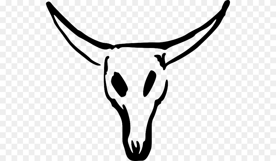 Texas Longhorn Animal Skulls Clip Art Cow Skull Clipart, Stencil, Bow, Weapon, Cattle Png