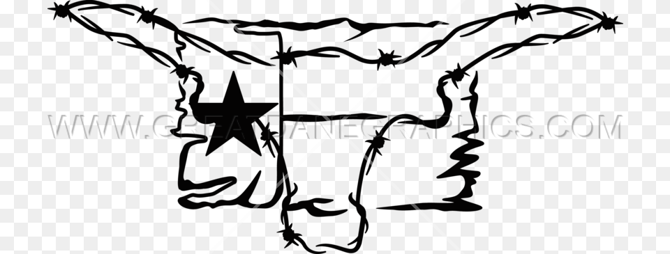 Texas Longhorn Clip Art Black And White, Wire, Barbed Wire, Bow, Weapon Free Transparent Png