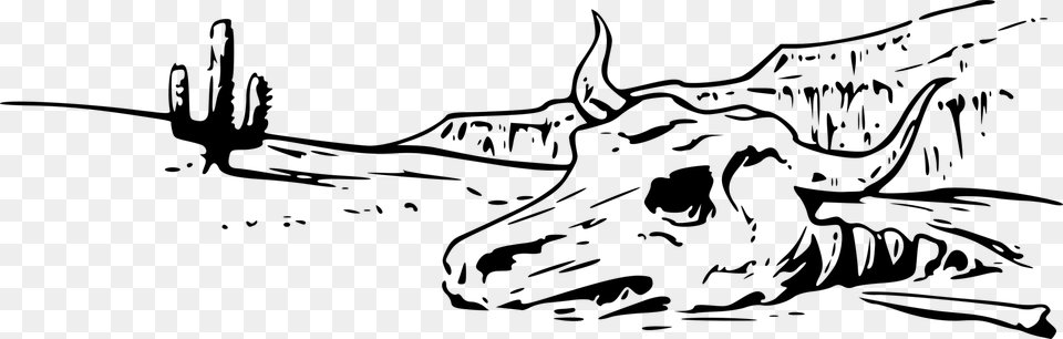 Texas Longhorn English Longhorn Drawing Skull Cow Skull Clip Art, Gray Free Transparent Png