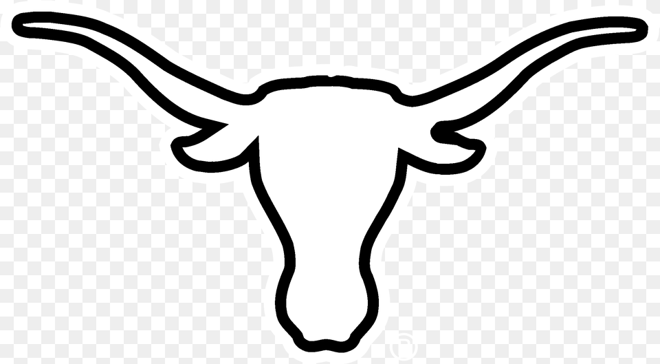 Texas Longhorns Logo White White Texas Longhorns Logo, Stencil, Animal, Bow, Cattle Free Png Download