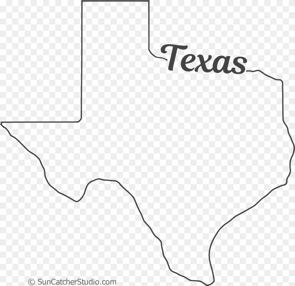 Texas Outline With State Name On Border Cricut Line Art, Chart, Plot, Map, Atlas Free Png Download