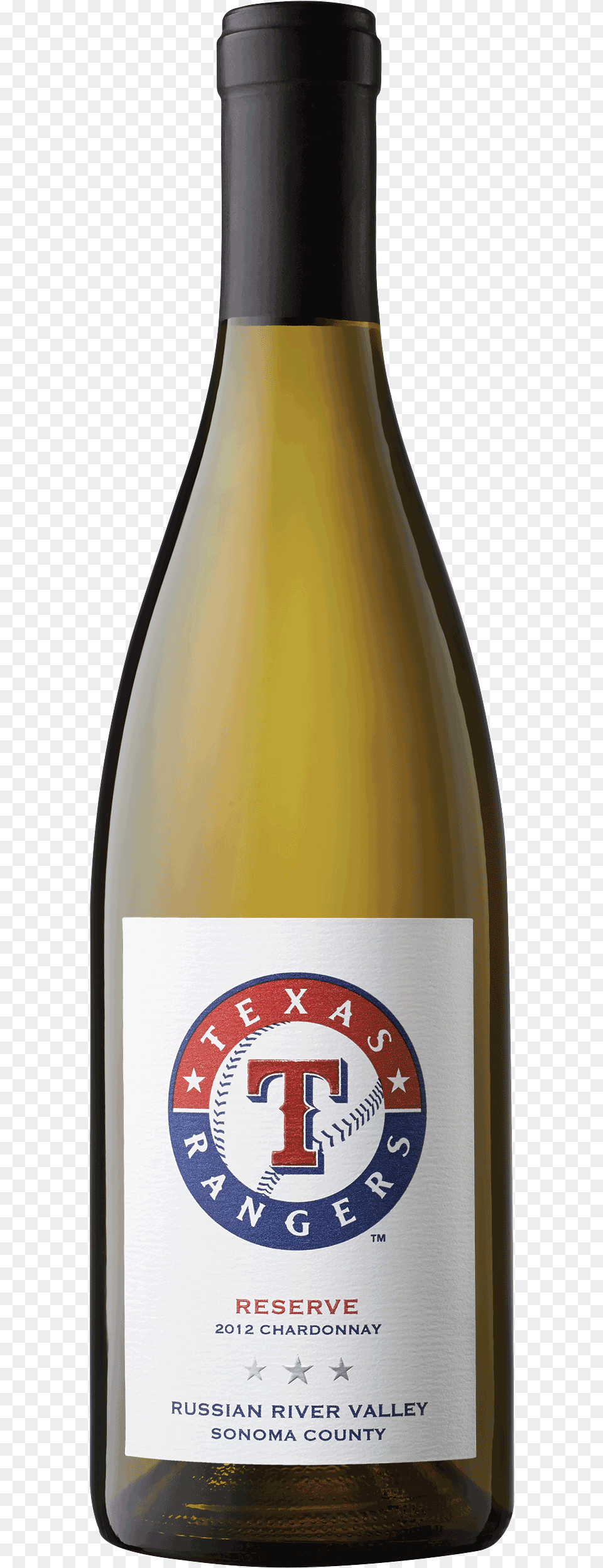 Texas Rangers Reserve 2012 Sonoma County Chardonnay Texas Rangers, Alcohol, Beer, Beverage, Bottle Png