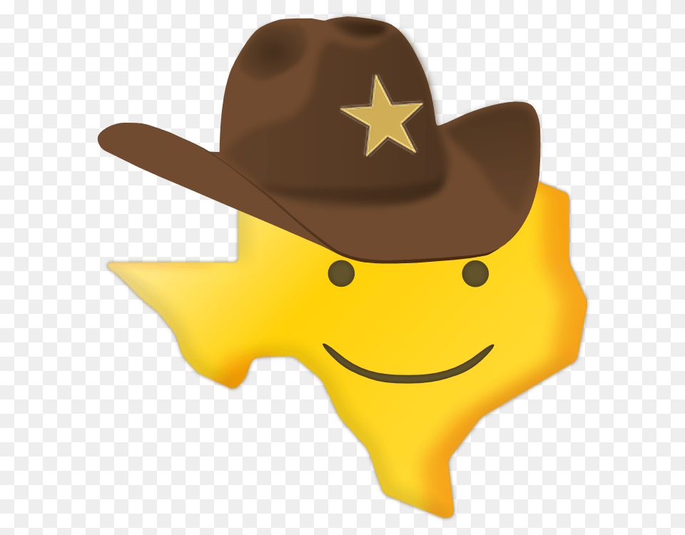 Texas Smiley Cowboy Emoji Sticker Texas Emoji, Clothing, Hat, Cowboy Hat, Animal Free Png Download