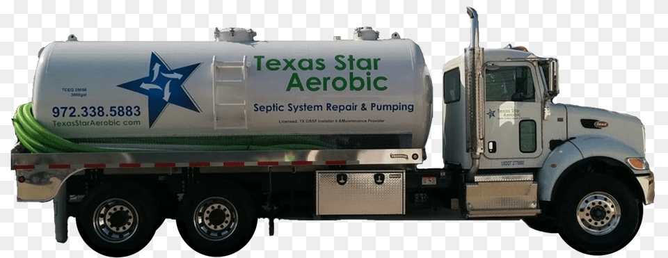 Texas Star Aerobic Septic Repair And Septic Tank Pumping Trailer Truck, Transportation, Vehicle, Trailer Truck, Machine Png Image