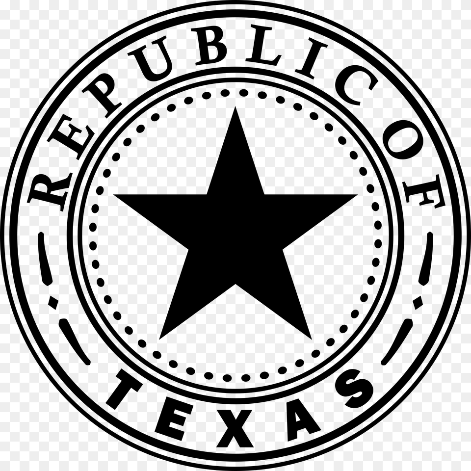 Texas Star Drawing At Getdrawings Republic Of Texas Seal, Gray Png Image