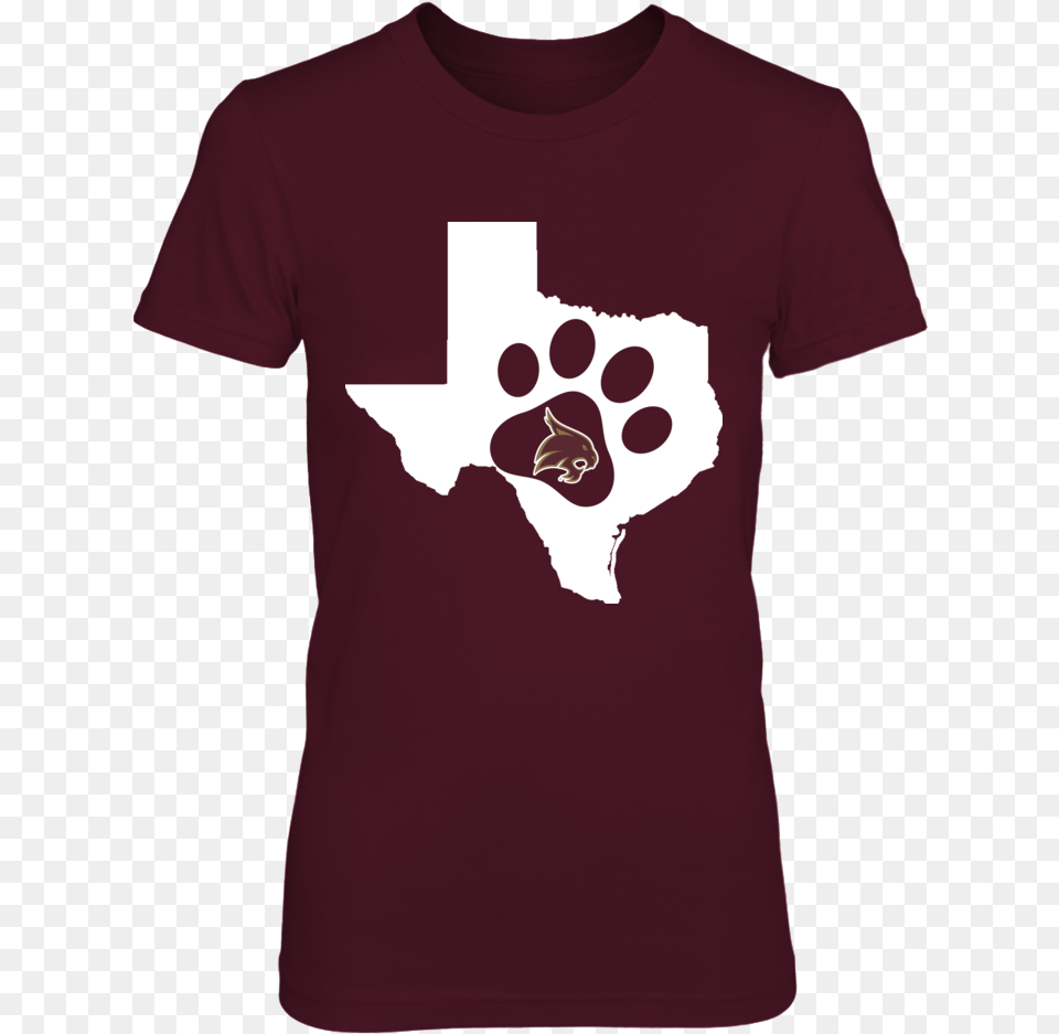 Texas State Bobcats Texas State Bobcats Fanprint Lsu Tigers And Lady Tigers, Clothing, Maroon, T-shirt, Face Png