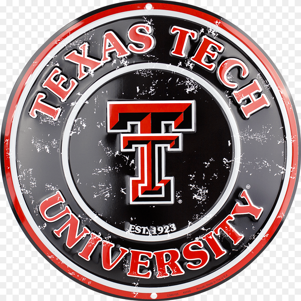 Texas Tech Red Raiders Circle Sign, Emblem, Symbol, Logo, Architecture Free Png