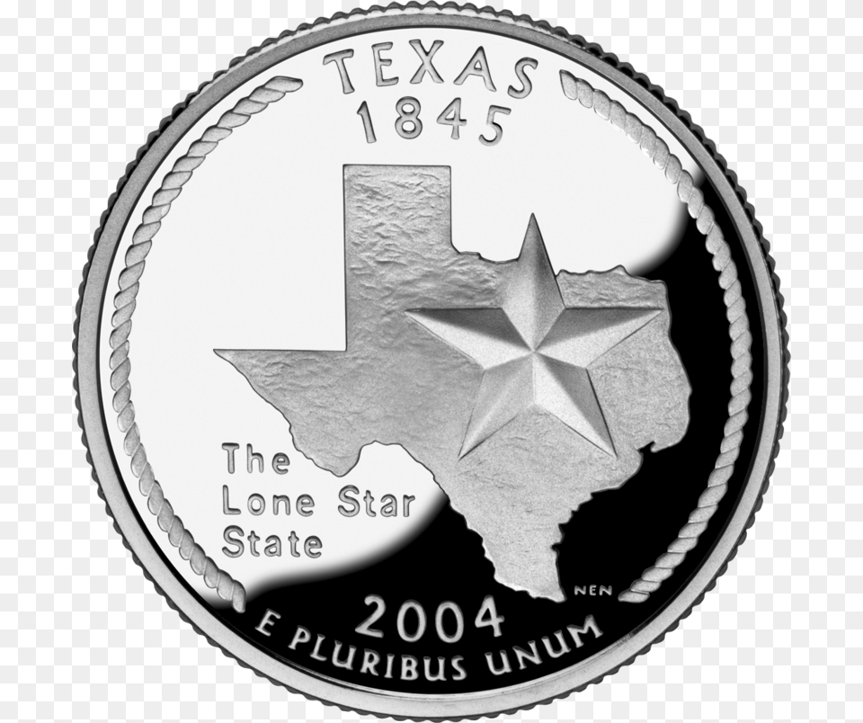 Texas Texas State Quarter, Silver, Coin, Money Free Png Download