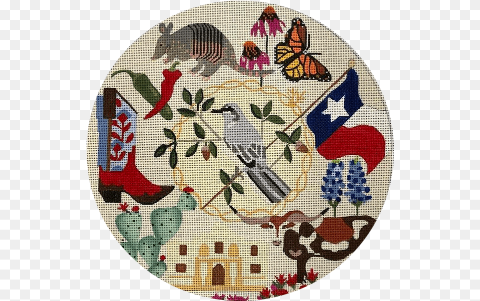 Texas Wreath Rug, Pattern, Applique, Embroidery, Home Decor Png