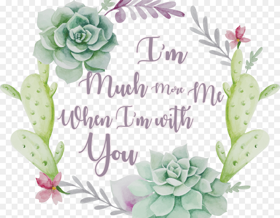 Text And Asset Arrangements Watercolor Succulent Wreath Clipart Png