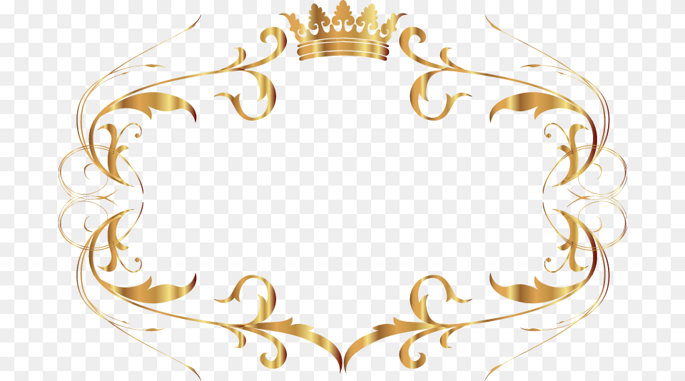 Text Box Gold Beautiful Pattern Frame Transprent Moldura Coroa Dourada, Accessories, Jewelry Free Transparent Png