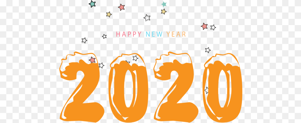 Text Font Line For Happy 2020 Colors Happy New Year 2020 Image Orange Colour, Number, Symbol, Person, Face Free Png Download