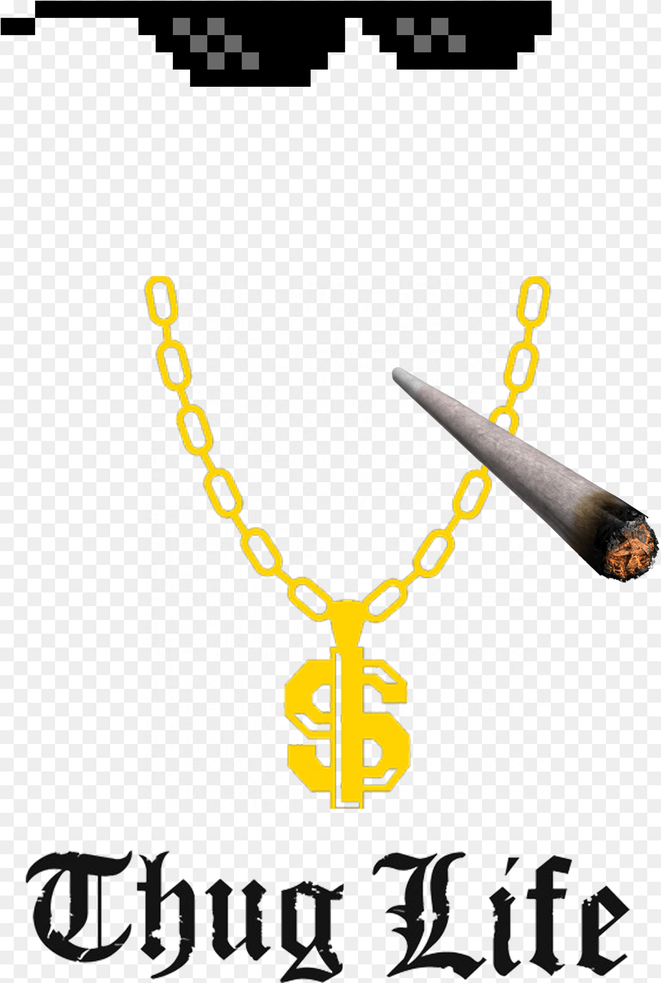 Text Joint Chain Glasses Thug Life Cigarette, Accessories, Smoke Pipe Free Png