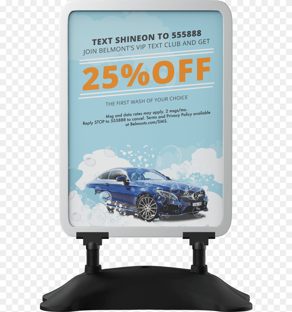 Text Short Code Advertised On A Sign Computer Monitor, Advertisement, Car, Poster, Transportation Free Png Download