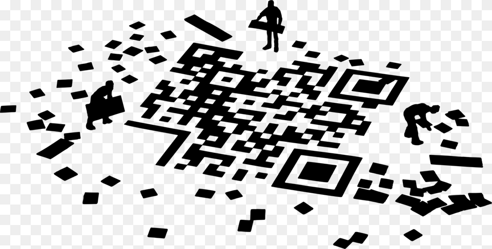 Textblackandwhiteline Qr Code, Gray Free Png