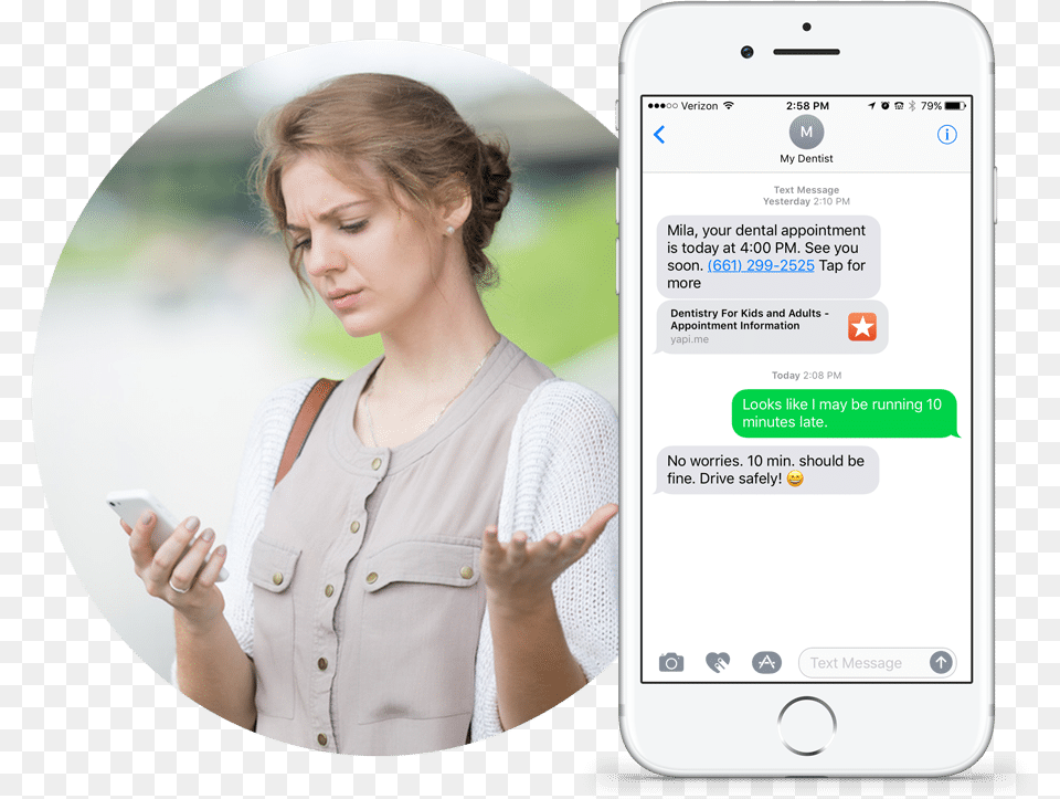 Texting Dental Office Text Communication Dental Girl Looking Confused At Phone, Adult, Person, Woman, Female Png