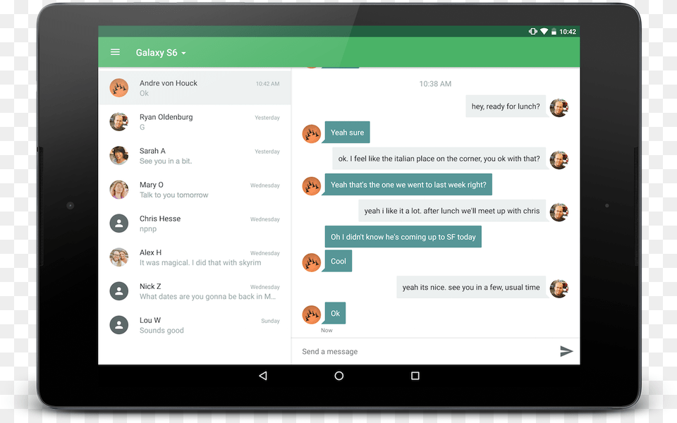 Texting From Your Android Tablet With Pushbullet Is Morningstar Advisor Workstation, Computer, Electronics, Tablet Computer, Person Png Image