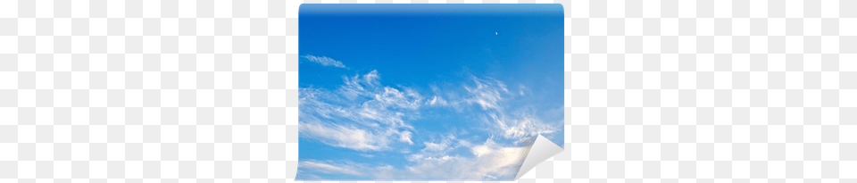 Texture Of Blue Sky With Clouds And The Moon Wall Mural Cloud, Azure Sky, Nature, Outdoors, Scenery Free Png