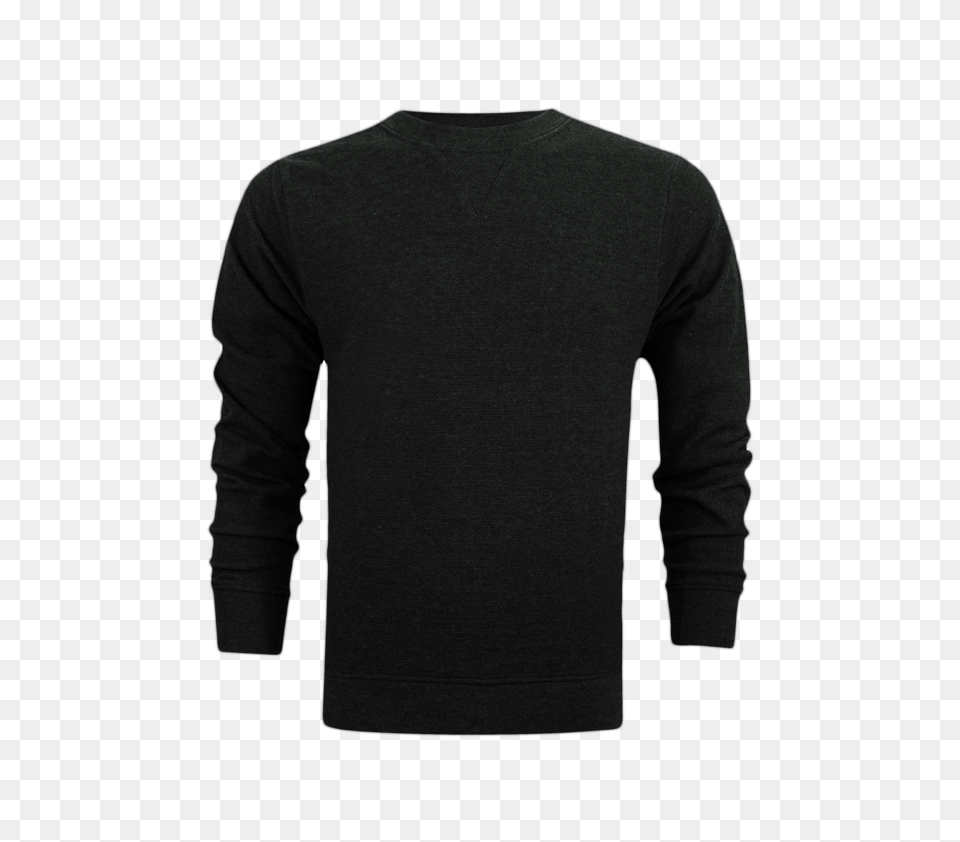 Textured Weave V Notch Charcoal Long Sleeves Sweat Shirt Rialto Pk, Clothing, Long Sleeve, Sleeve, Adult Png Image