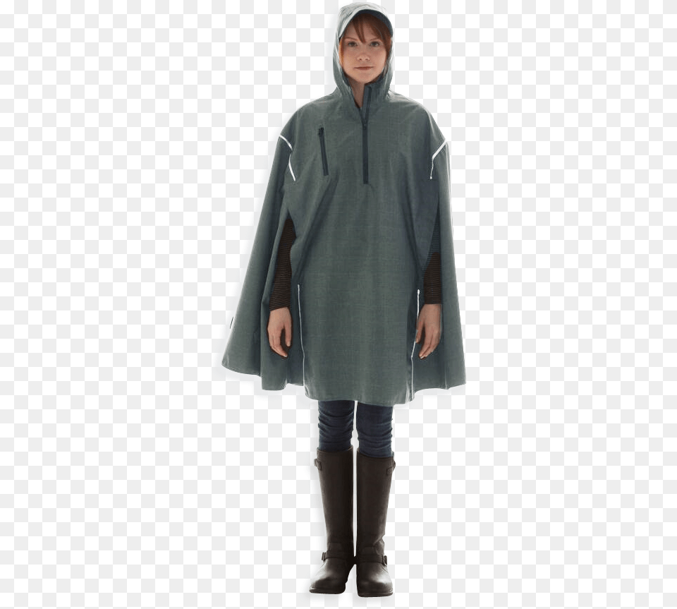 Tf Green High Performance Rain Cape By Cleverhood Cape, Clothing, Coat, Fashion, Sweatshirt Png Image