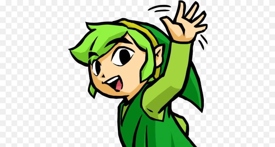 Tfh Green Link Waving Hand Zelda Triforce Heroes, Elf, Person, Face, Head Png Image