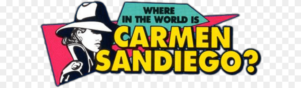 Tgdb Browse Game Where In The World Is Carmen Sandiego Western, Sticker, Clothing, Hat, Logo Free Png