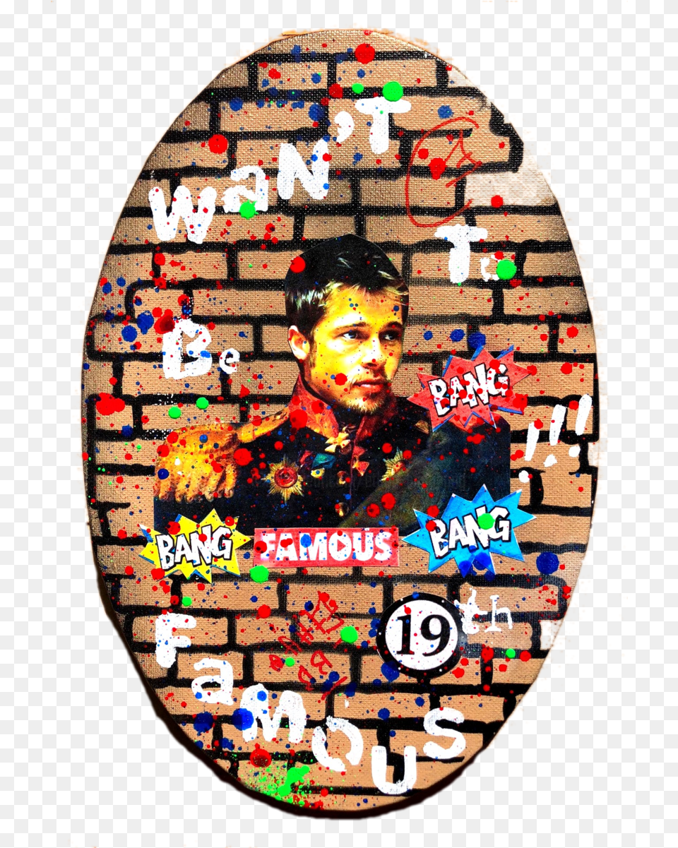 Th Century Brad Pitt Clipart Circle, Brick, Art, Collage, Adult Png