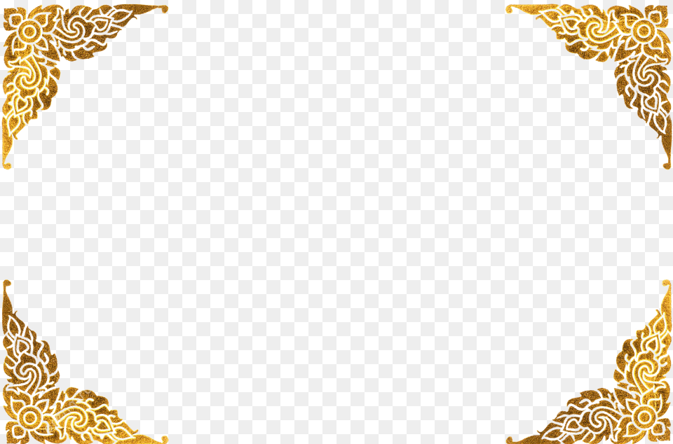 Thai Border, Gold, Oval, Pattern Free Png