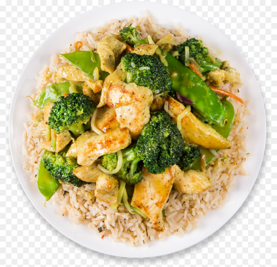 Thai Coconut Chicken Plate Food, Produce, Broccoli, Plant, Vegetable Png