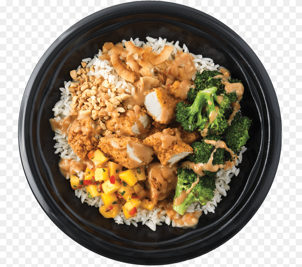 Thai Peanut Bowl Pdq Thai Peanut Bowl, Food, Meal, Plate, Produce Free Transparent Png