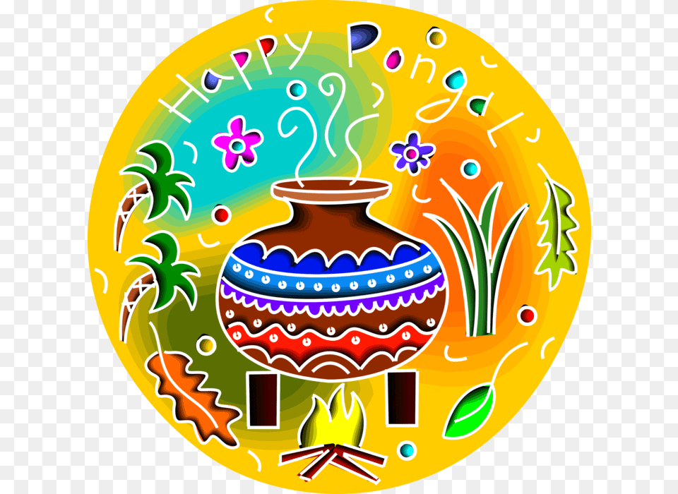 Thai Pongal Tamil Vector Circle, Jar, Pottery, Art, Vase Free Png