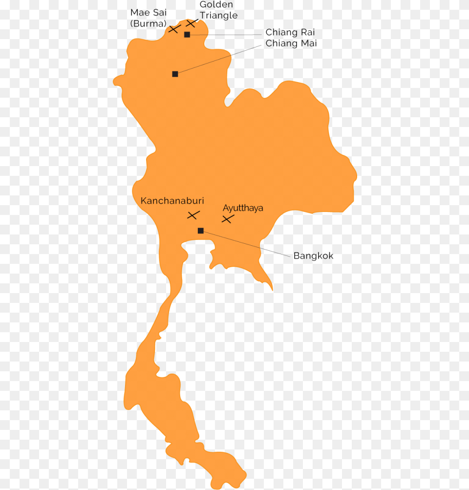 Thailand Exposed Map Orange Thailand Map Infographic, Chart, Plot, Atlas, Diagram Free Png Download