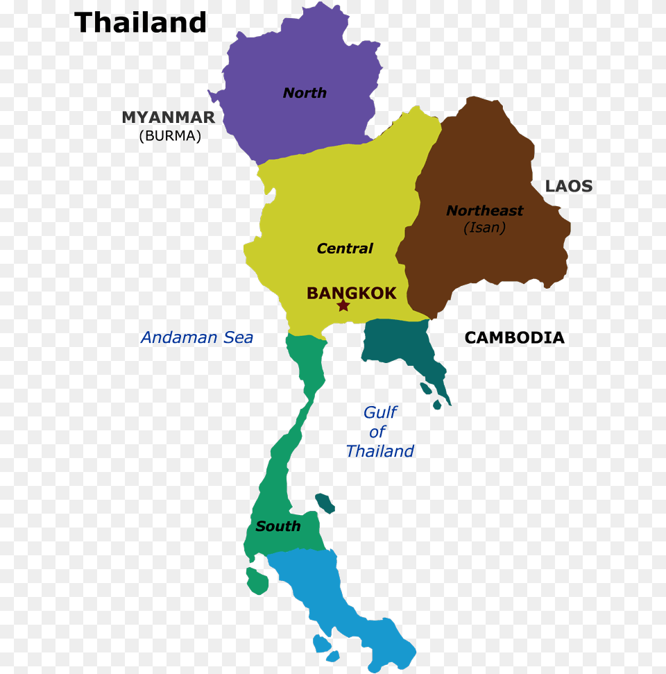 Thailand Map By Provinces Thailand Map By Region, Atlas, Chart, Diagram, Plot Free Png Download