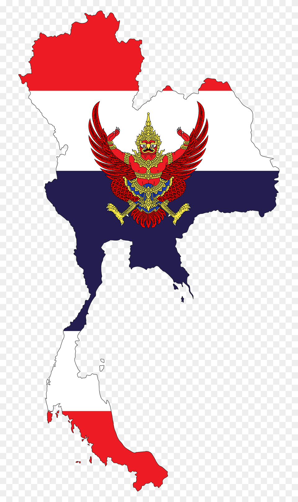 Thailand Map Flag With Stroke And Emblem Clipart, Symbol, Logo, Baby, Person Free Png