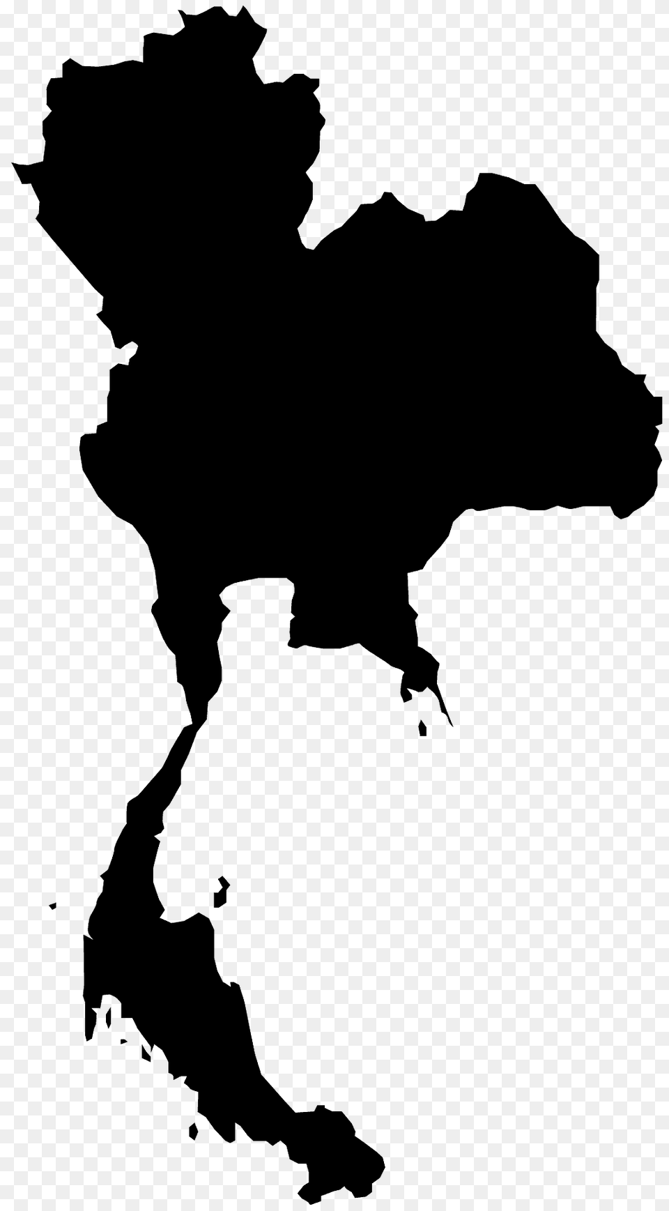 Thailand Map Silhouette, Chart, Plot, Atlas, Diagram Free Transparent Png