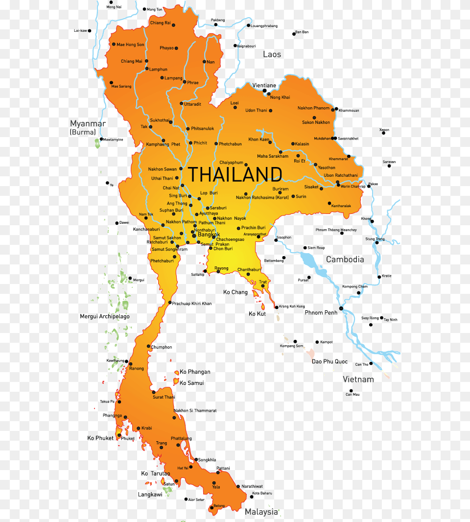 Thailand Map With Details, Atlas, Chart, Diagram, Plot Free Transparent Png