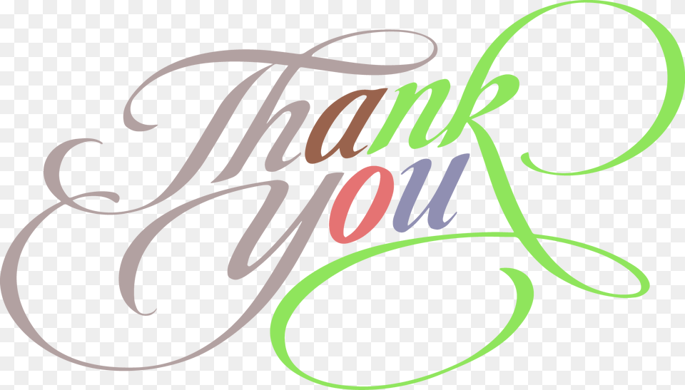 Thank You, Calligraphy, Handwriting, Text Png Image