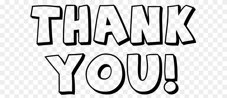 Thank You Bold Letters, Gray Free Transparent Png