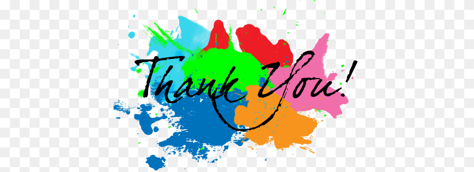 Thank You Color Splash In Background Art, Graphics, Handwriting, Person Png Image