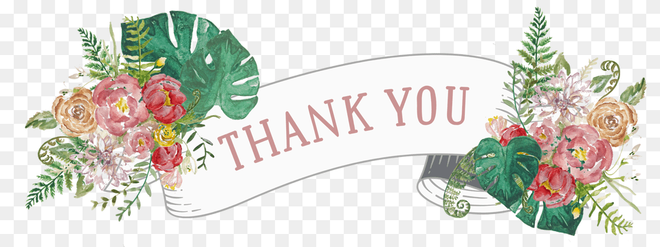 Thank You Floral Banner, Art, Floral Design, Flower, Graphics Png