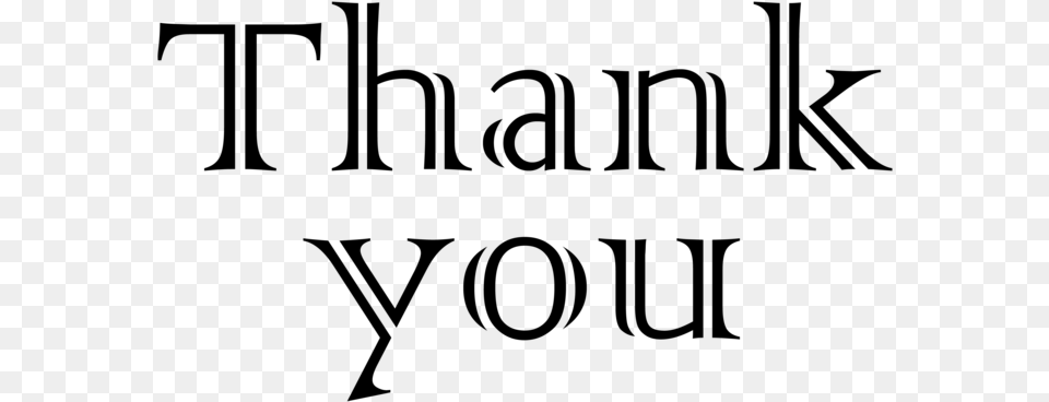 Thank You Image With Transparent Calligraphy, Gray Free Png Download