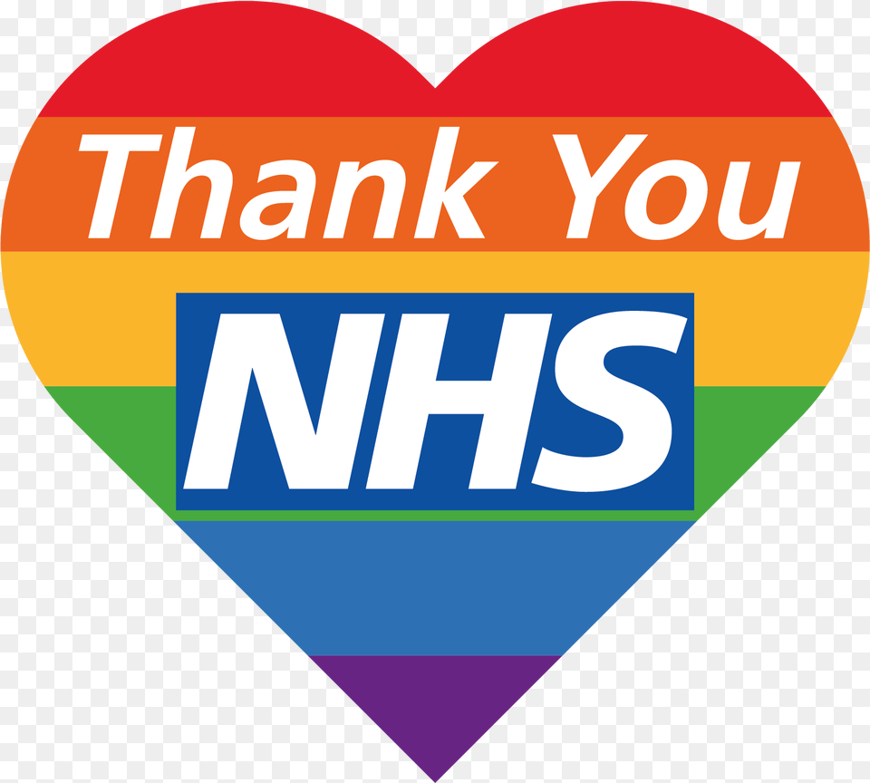 Thank You Nhs Rainbow Heart Window Sticker Clap For The Nhs, Logo, Balloon Png