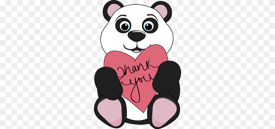 Thank You Panda Bear Holding A Heart With The Words Thank You, Ammunition, Grenade, Weapon Free Png