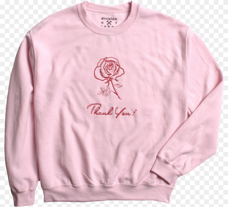 Thank You Rose Crew Neck Sweatshirt Thank You Next Sweater, Clothing, Knitwear, Hoodie, Long Sleeve Free Png Download