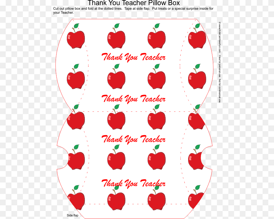 Thank You Teacher Apple Pillow Box, Flower, Petal, Plant, Berry Free Transparent Png